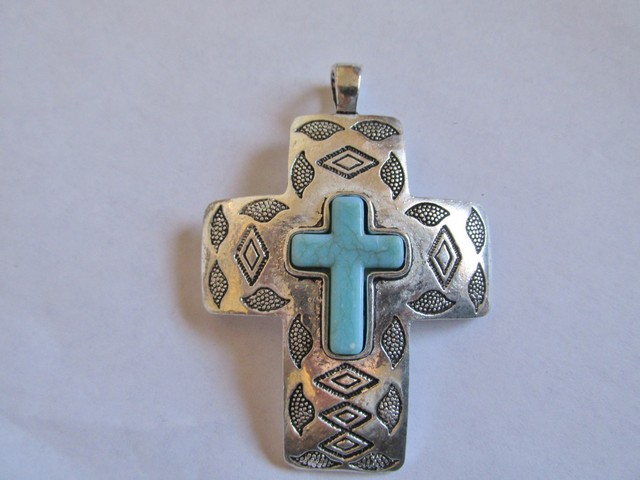 (image for) antique silver cross pendant #HU13-30